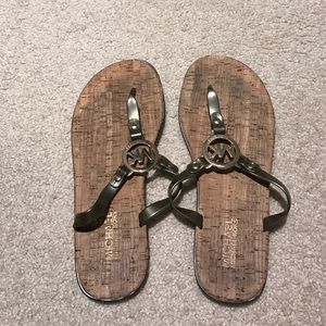Gold and cork Michael Kors sandals.