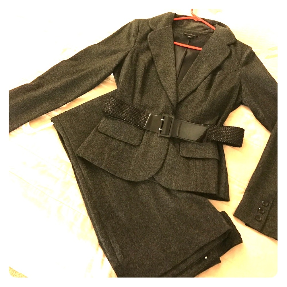 Belted blazer and matching pant suit