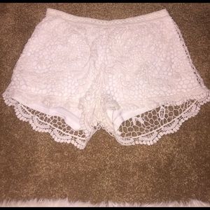 White crochet shorts