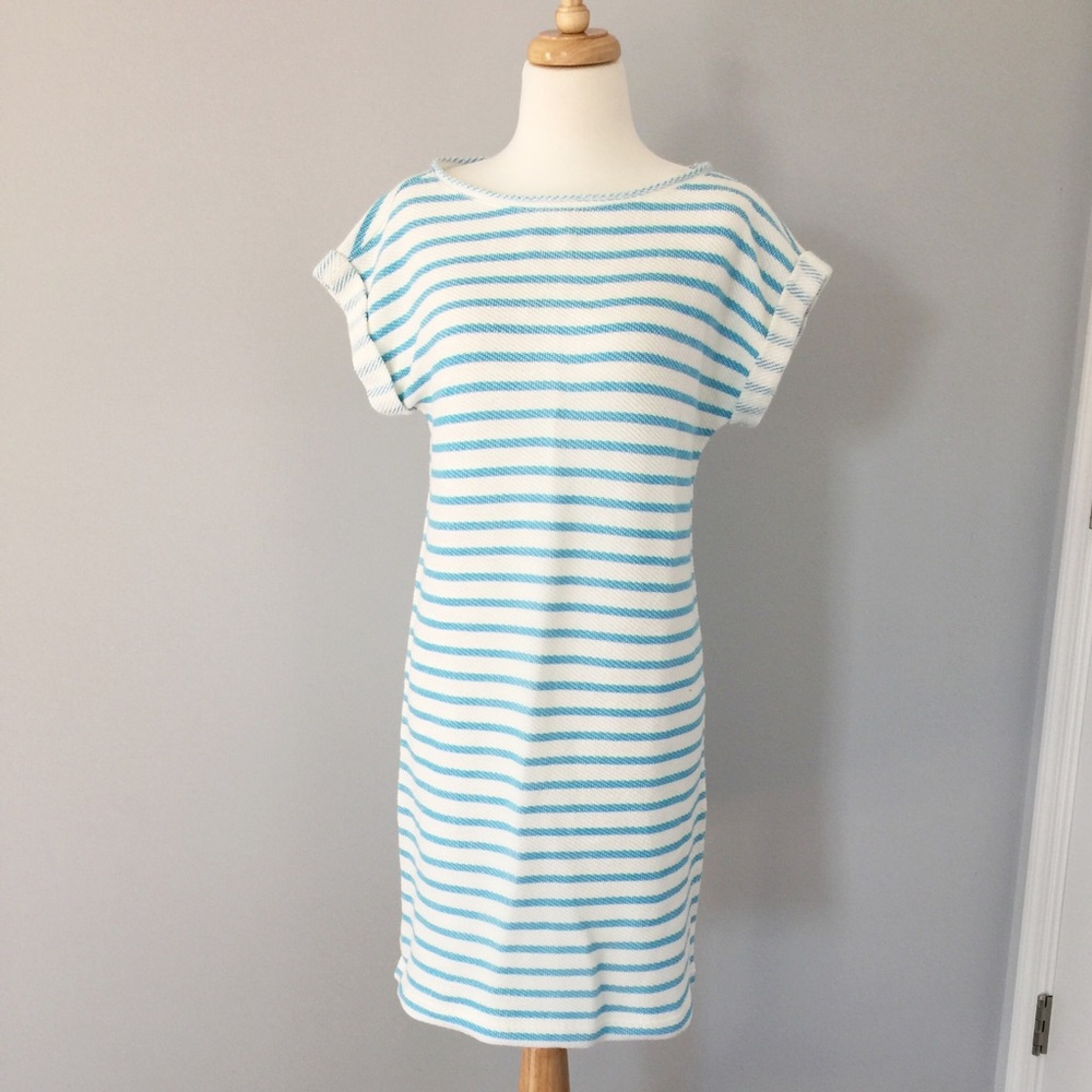 NWT Lou & Grey Striped French Terry T-Shirt Dress