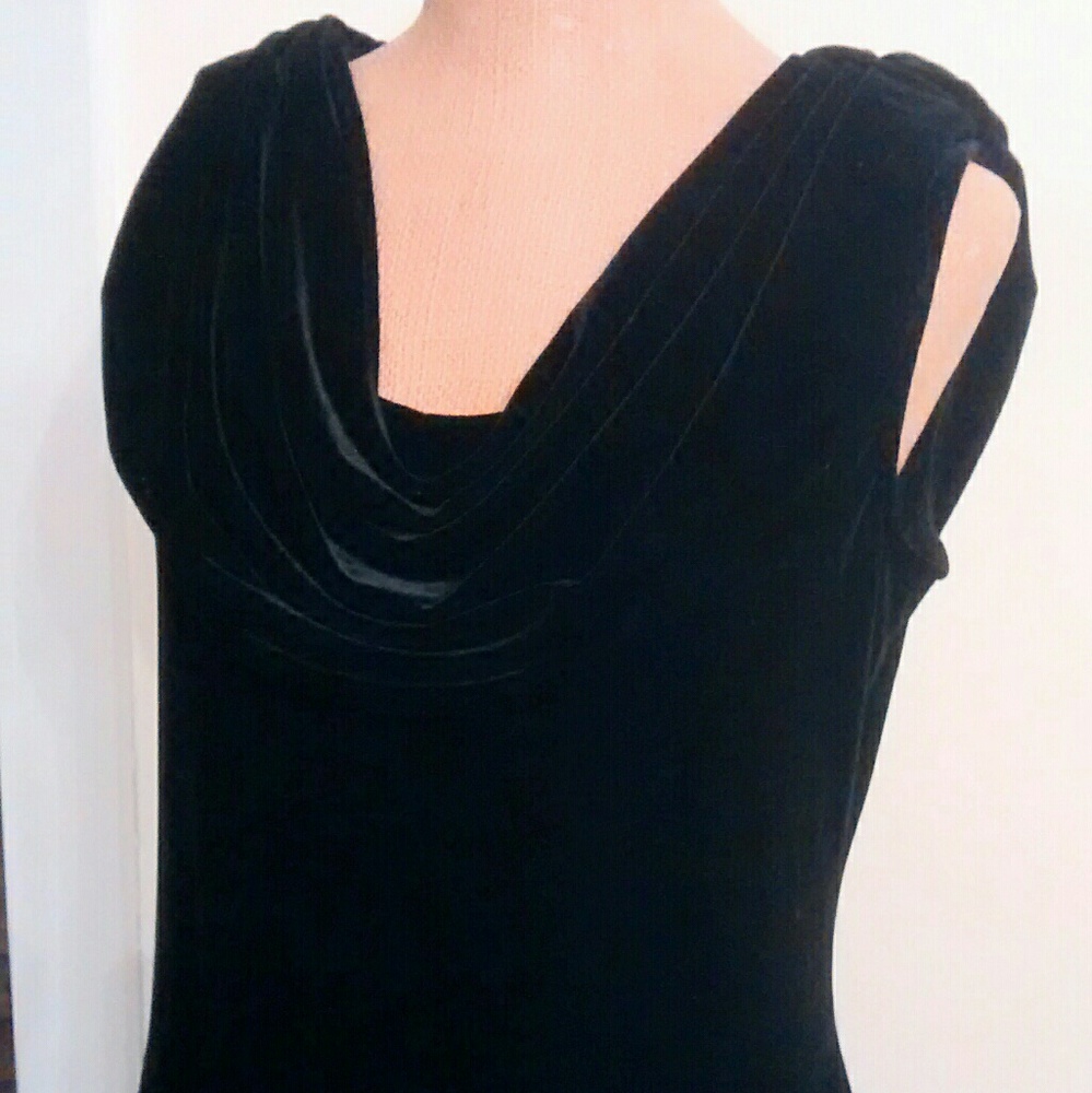 Alex Evenings Black Velvet Drape Gown
