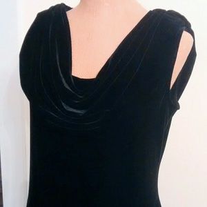 Alex Evenings Black Velvet Drape Gown