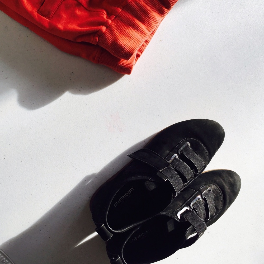 Black velvet shoes