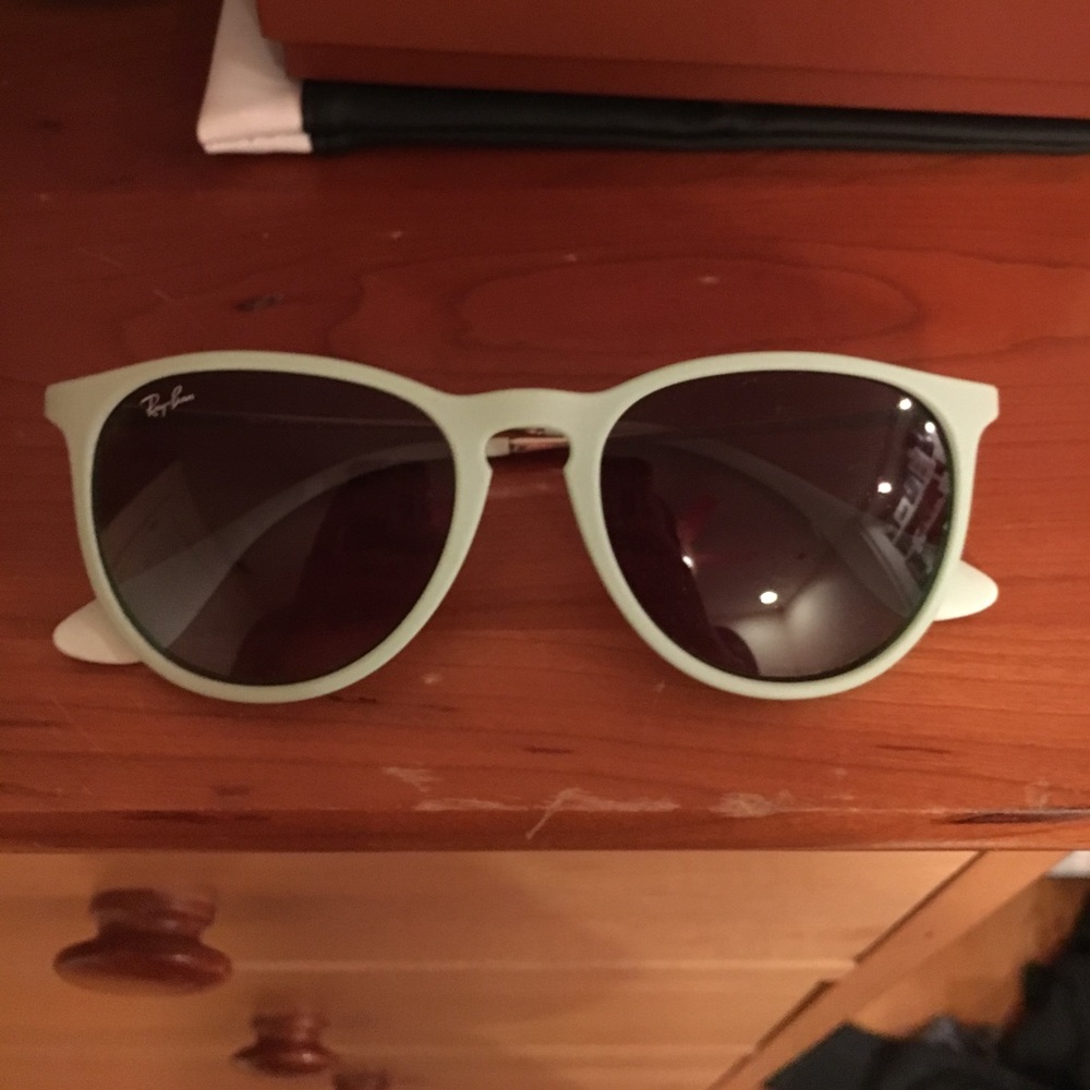 Teal Ray Ban Erikas w/ brown Ray Bans Case
