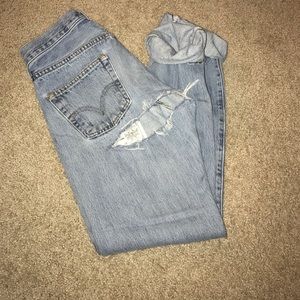 501 High waisted Vintage distressed jeans