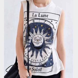 Women's tarot card muscle tee size S