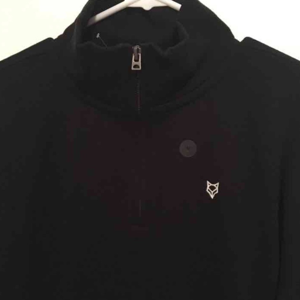Black mock neck turtle neck fox sweater