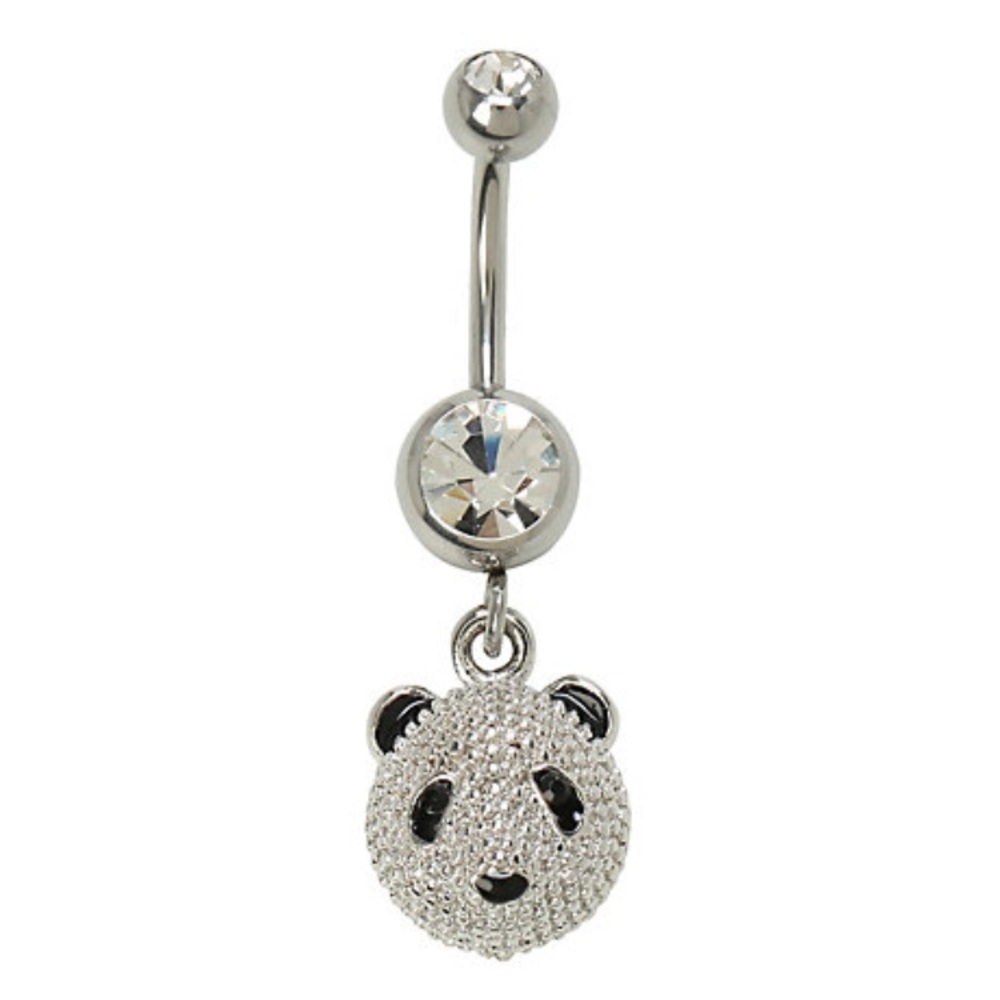 Hot topic panda belly button ring