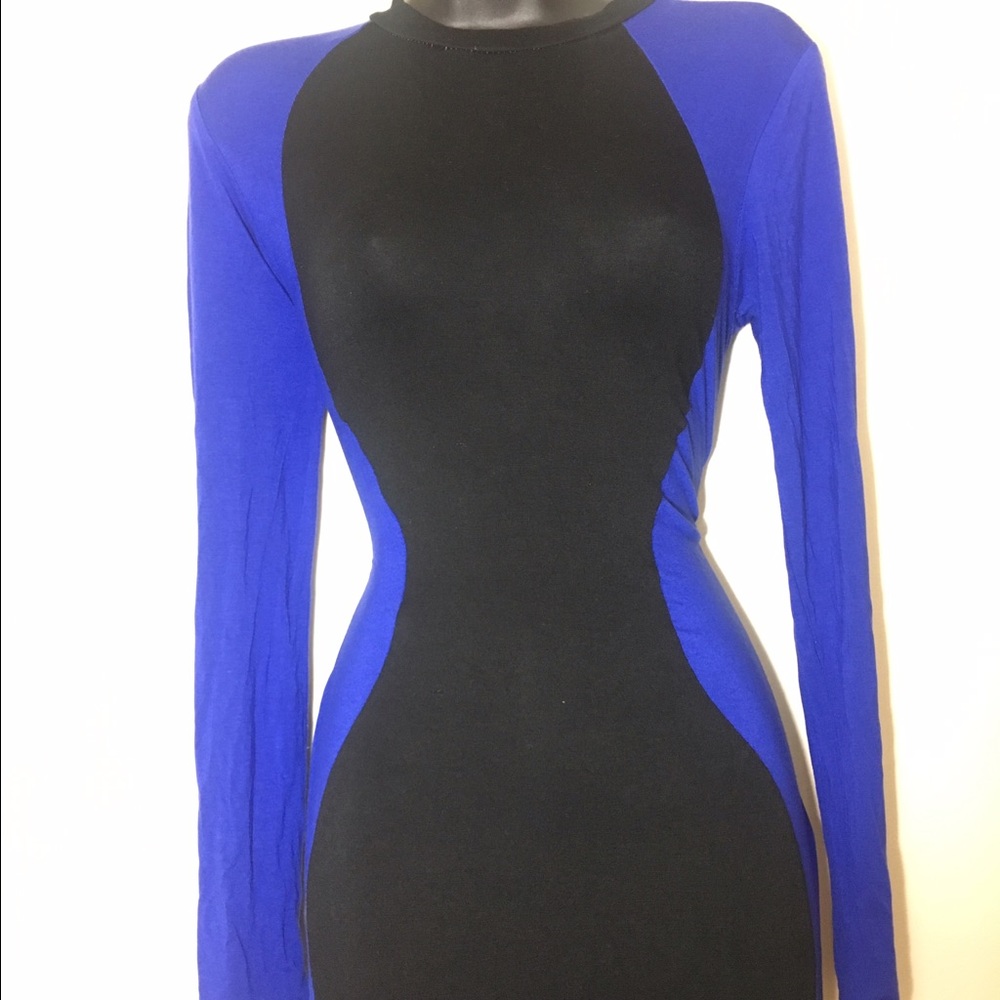 Blue & Black Bodycon Dress