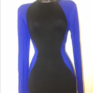 Blue & Black Bodycon Dress