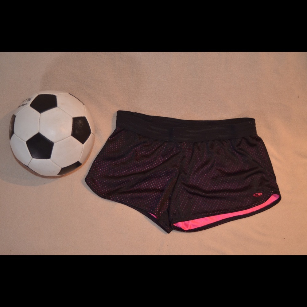 Mesh pink and black shorts