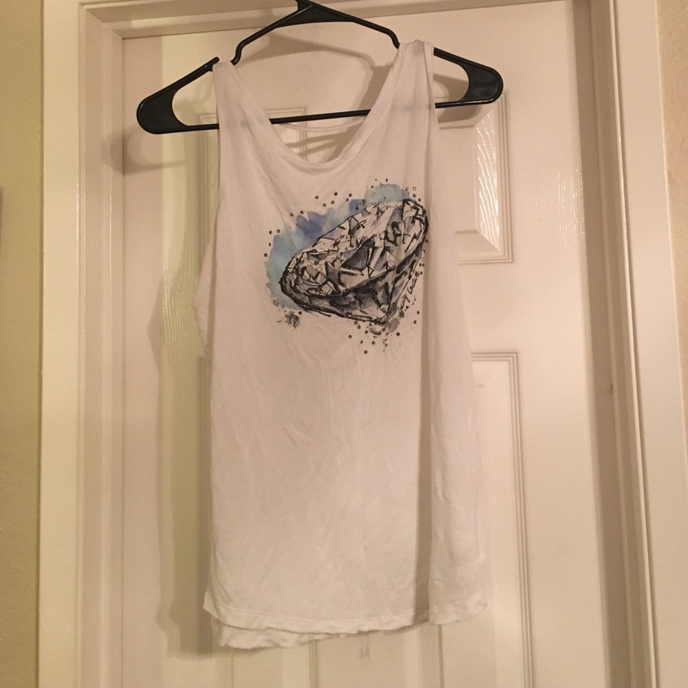 White tank top with diamond juicy couture
