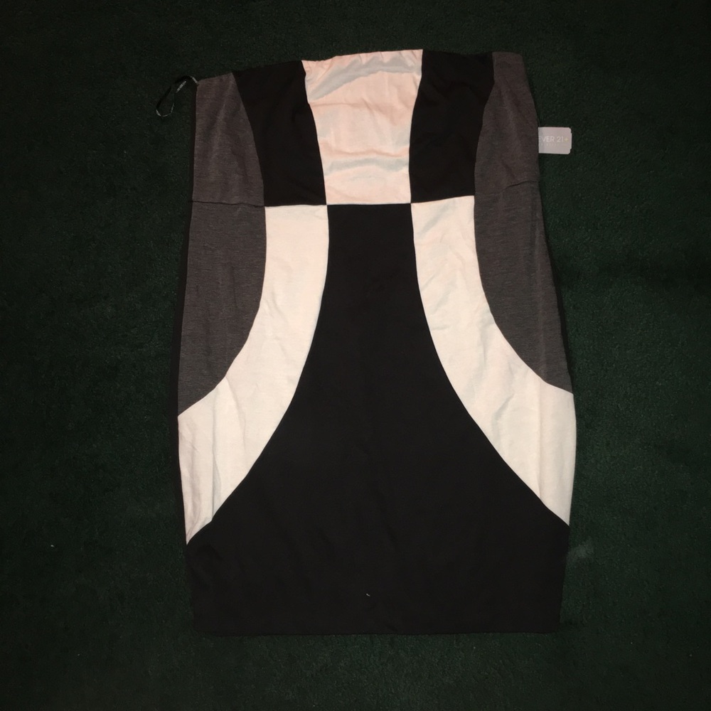 Black, grey, and cream plus size mini dress