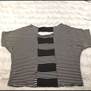 Tea n Rose navy&&white top