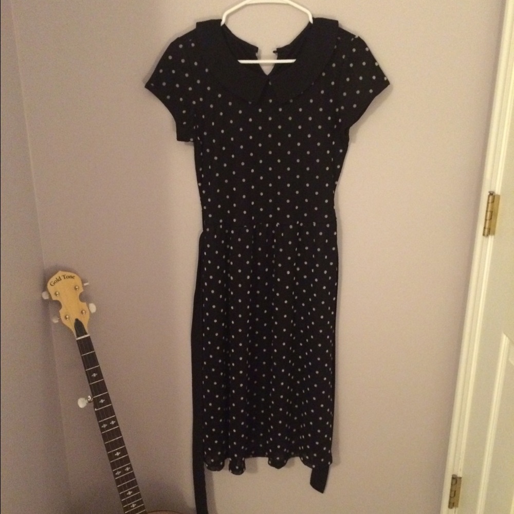 Black and white spotted dress