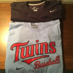 Two Nike Athletic Shirts (1 Dri-Fit, 1 MN Twins)