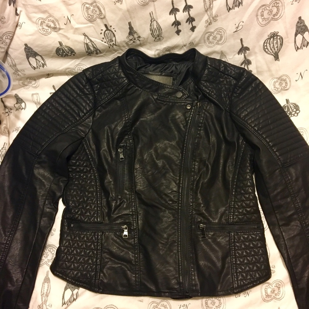 NWOT Black Vegan Leather Moto Jacket