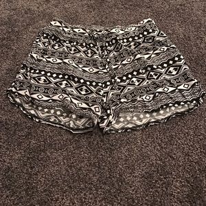 Justice black and white shorts