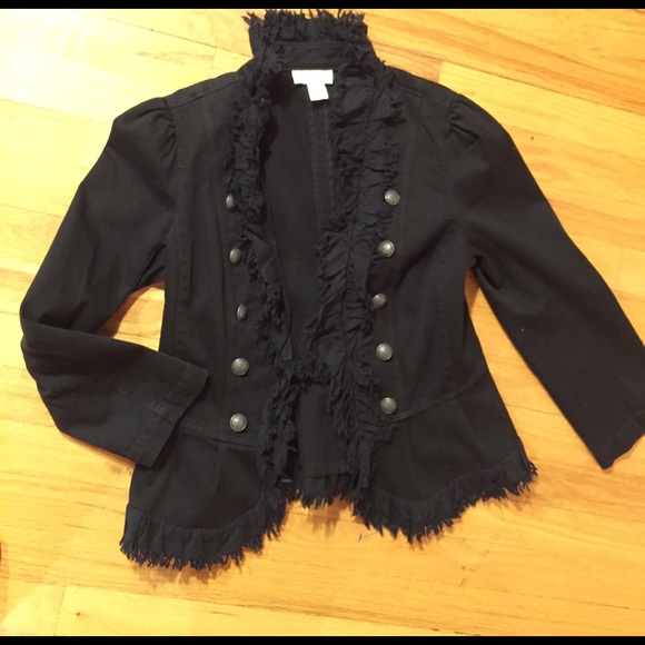 Loft military cut boho festival fringe hem & lapel - Picture 2 of 8