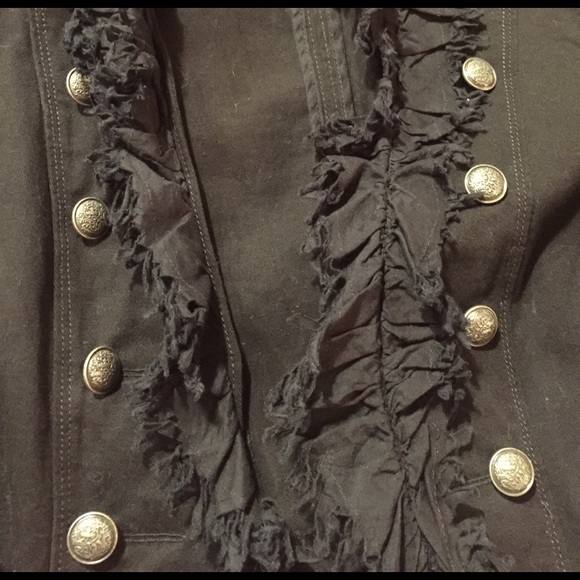 Loft military cut boho festival fringe hem & lapel - Picture 5 of 8