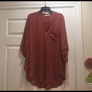 Burnt orange lush chiffon shirt