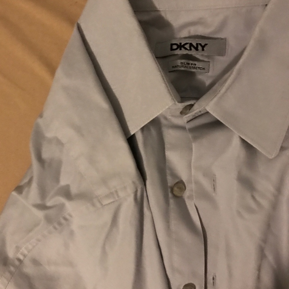 DKNY Light Blue men's dress shirt - slim fit M
