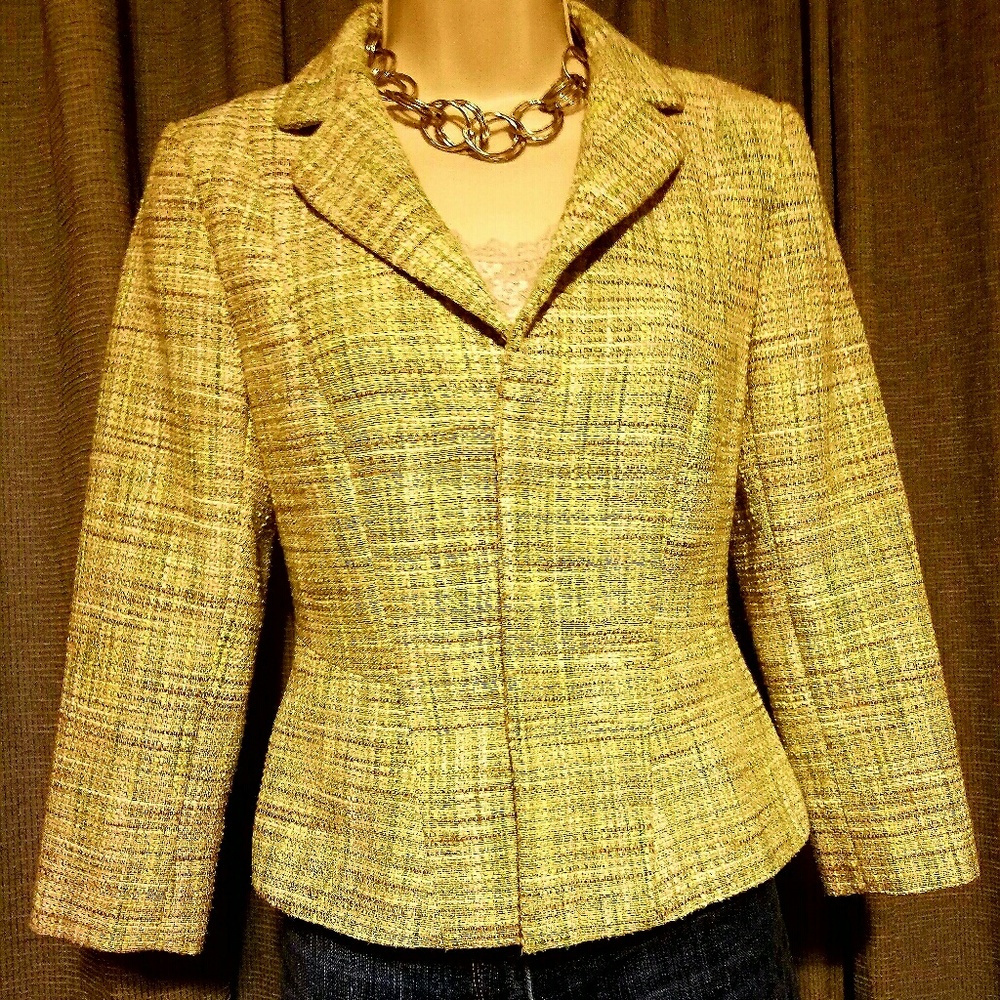 Ann Taylor Multi Colored Tweed Blazer Sz 2