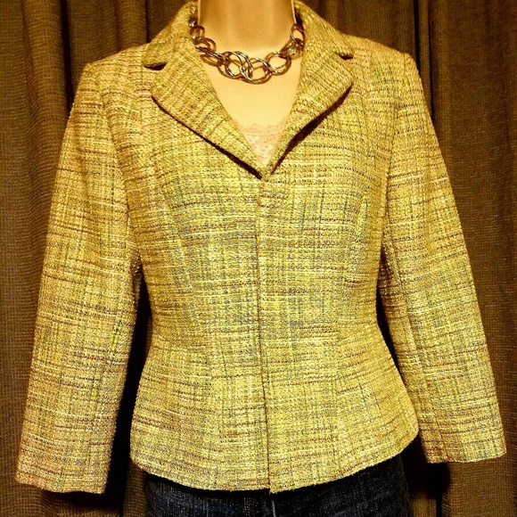 Ann Taylor Multi Colored Tweed Blazer Sz 2 - Picture 1 of 7