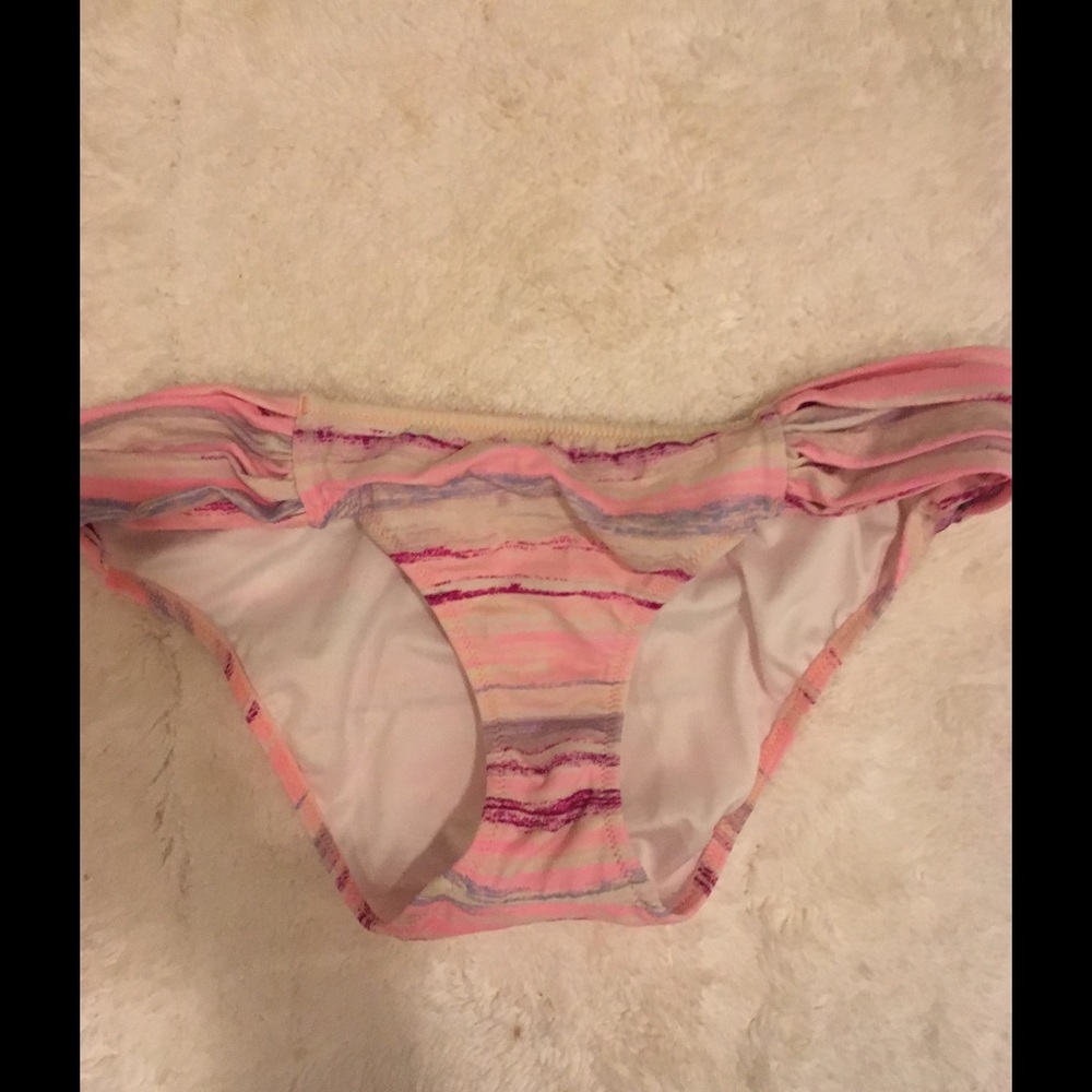 Victoria secret pink striped bikini bottoms
