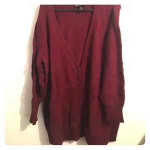 Maroon button cardigan