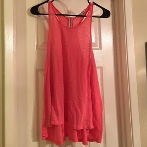Coral tank top with zipper