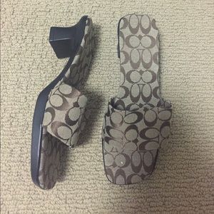 Coach sandals slippers brown