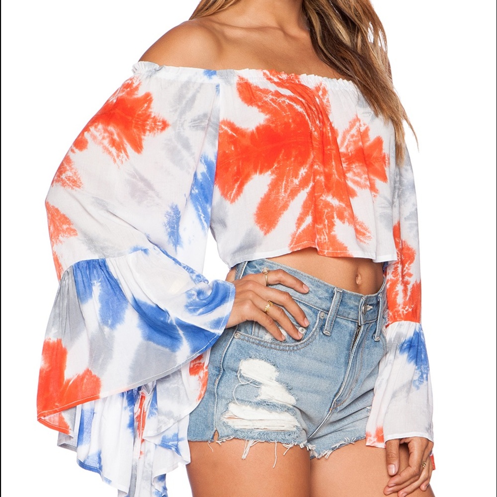 Indah off the shoulder muau top