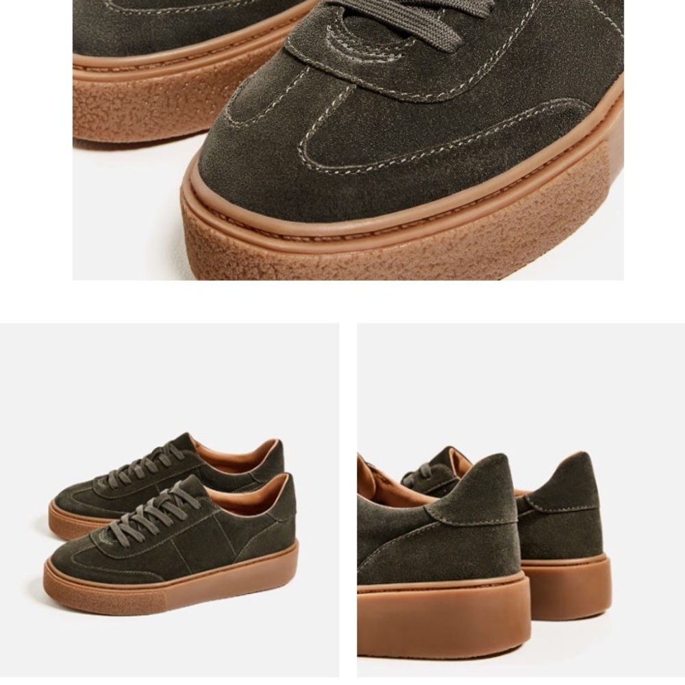 ZARA SUEDE CHUNKY SNEAKERS - Picture 4 of 5