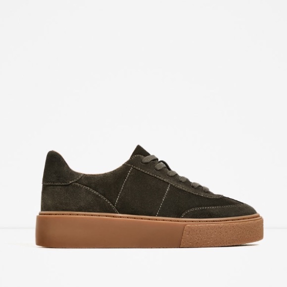 ZARA SUEDE CHUNKY SNEAKERS - Picture 3 of 5