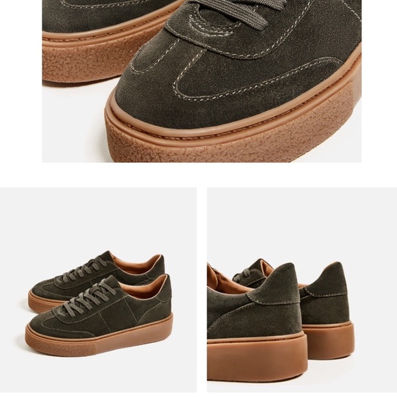 ZARA SUEDE CHUNKY SNEAKERS - Picture 4 of 5