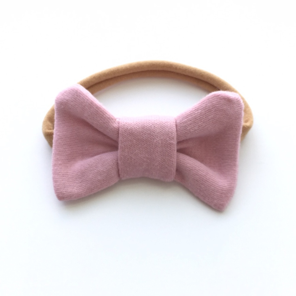 Organic Cotton Bow Headband - Petal Pink