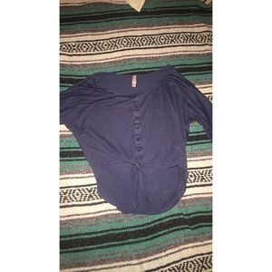 Blue Tie Front Shirt (M)
