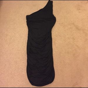 Black dress One shoulder. No worn