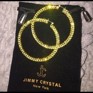Jimmy crystal gold hoop earrings