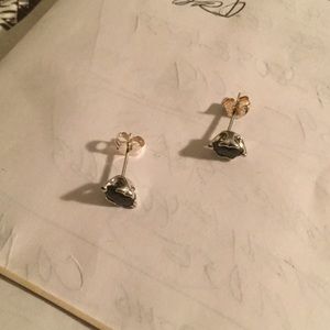 Sterling silver black sapphire studs