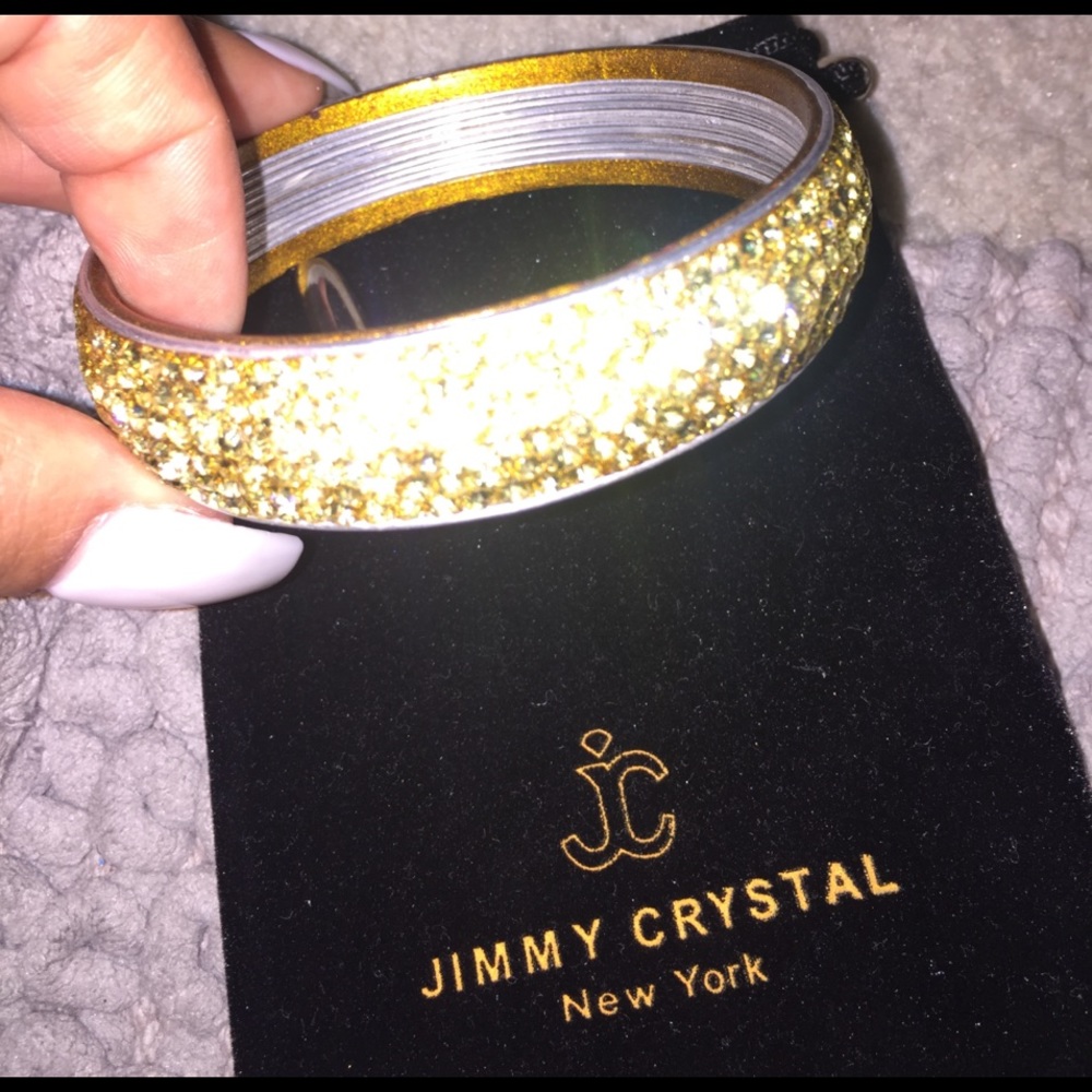 Gold crystal bangle bracelet