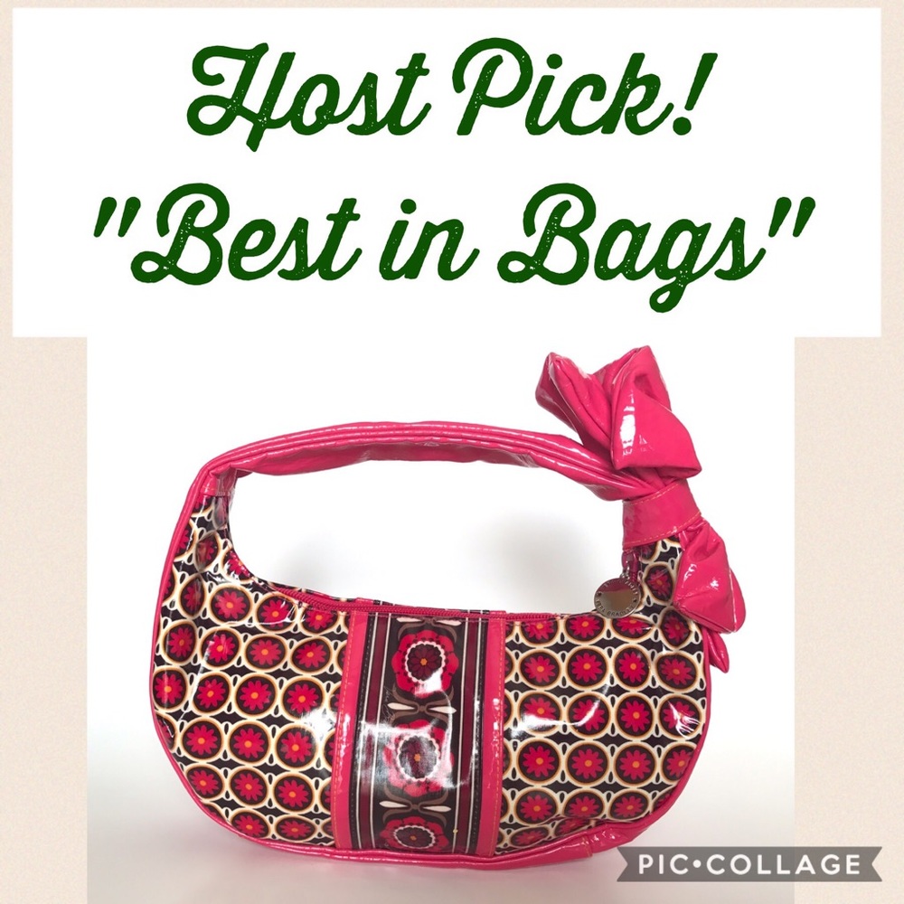 Vera Bradley Pink Bow Hobo Frill Bag