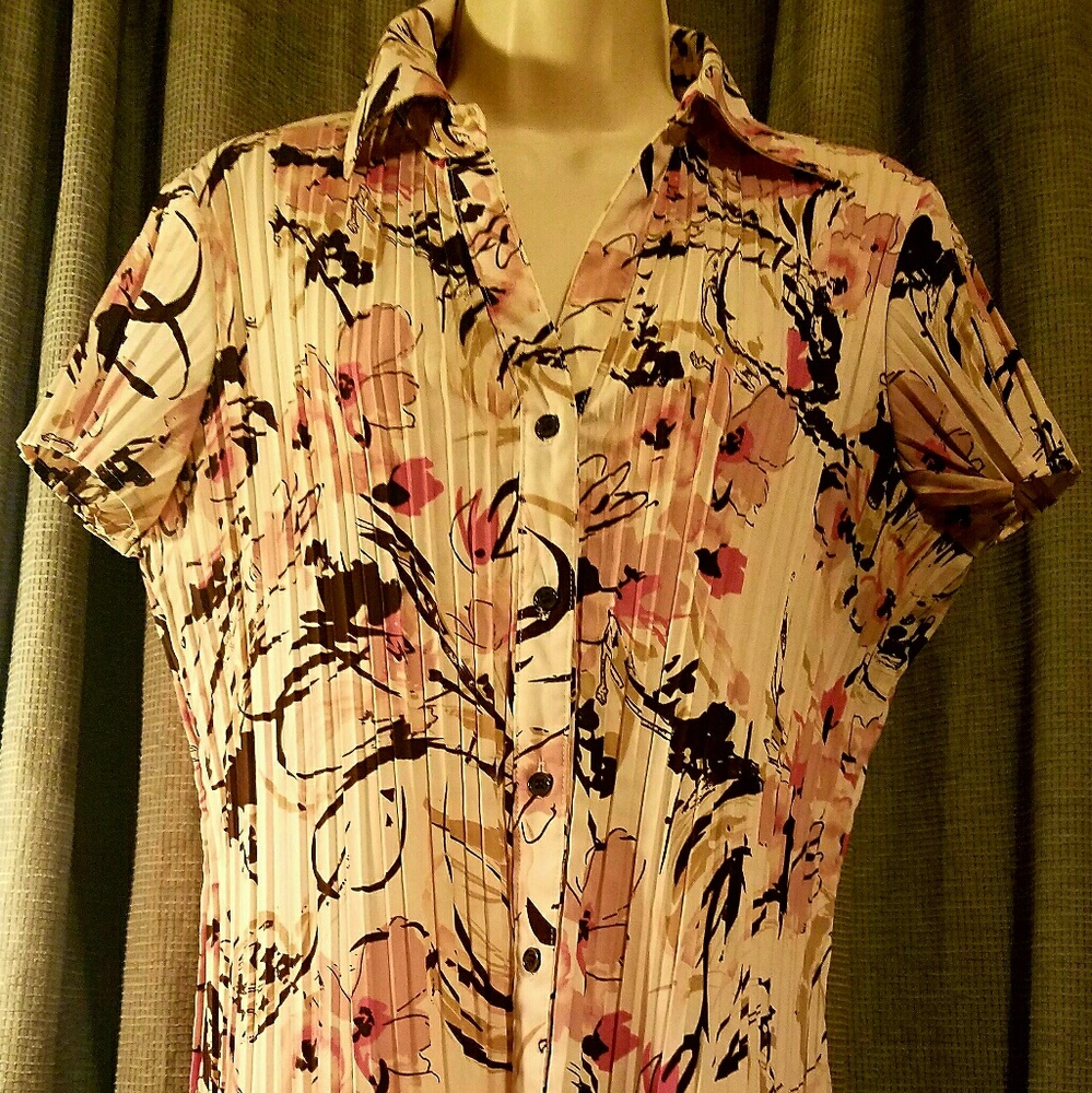 Apt 9 Floral Shirt Sz L