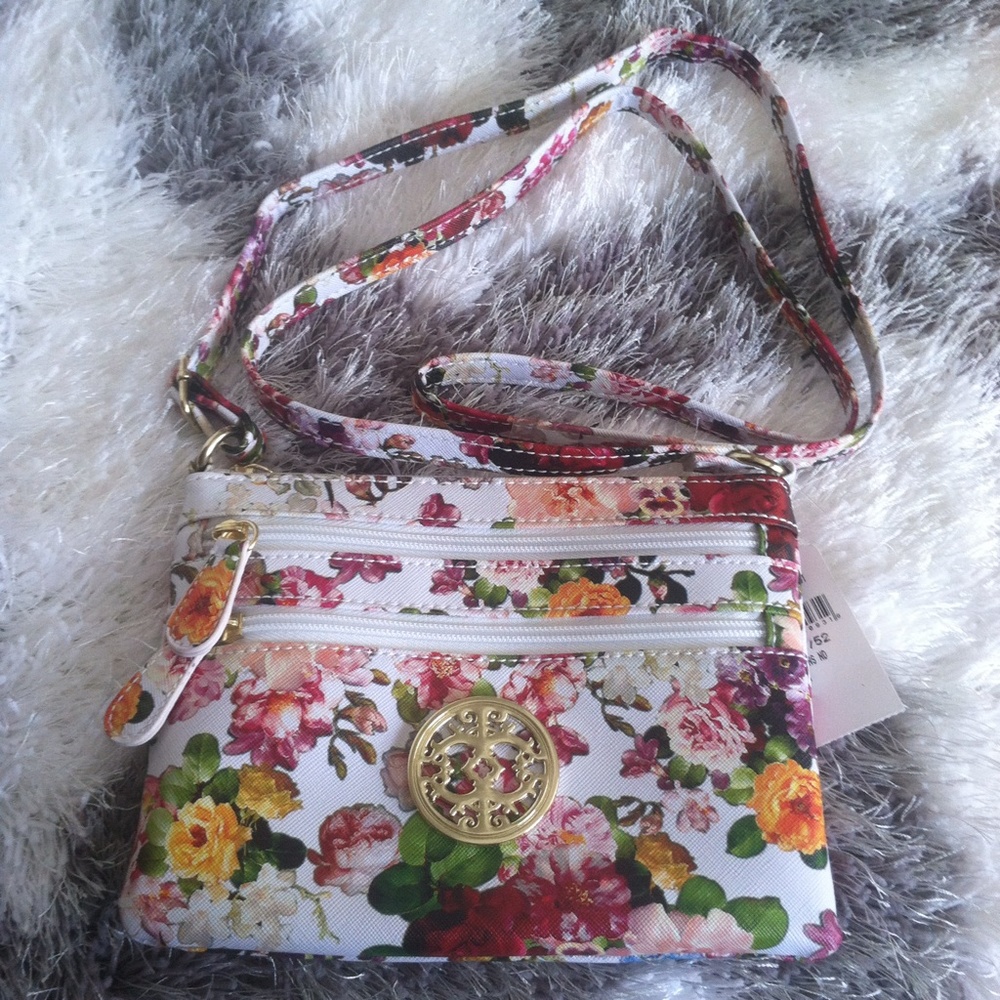 White Floral Crossbody Handbag