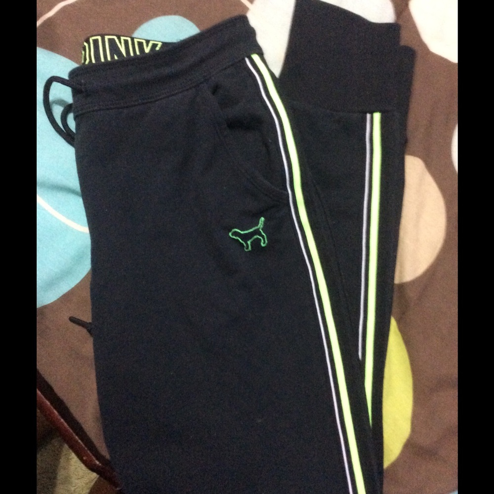 Victoria's Secret black and green joggers