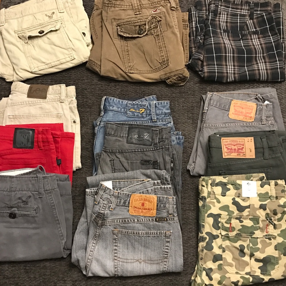 Men's name brand pants and shorts size 30-34