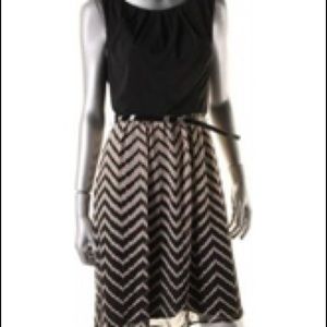 Connected Apparel Plus Size Chevron Dress
