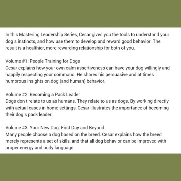 SOLD!!!Cesar Milan Mastering Leadership Dog Training DVD~pets - Picture 3 of 3