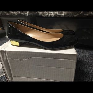 Leather black flats